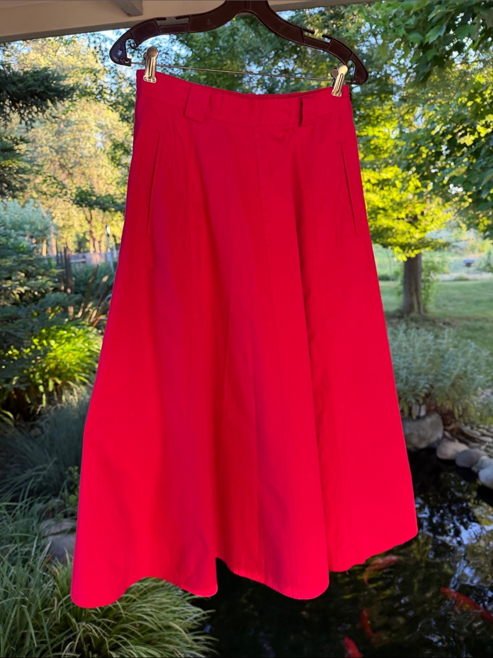 90’S White Stag Hot Pink 100% Cotton  Maxi Skirt With Pockets
